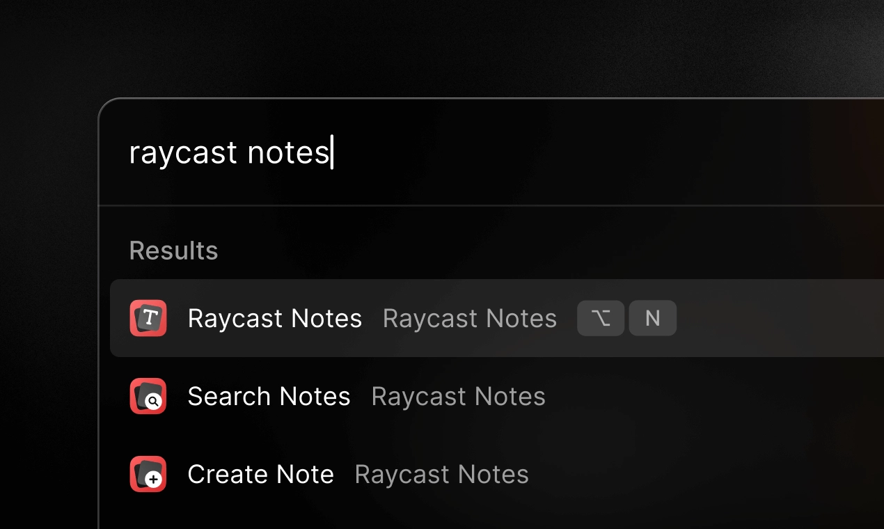 Raycast 启动器界面示例